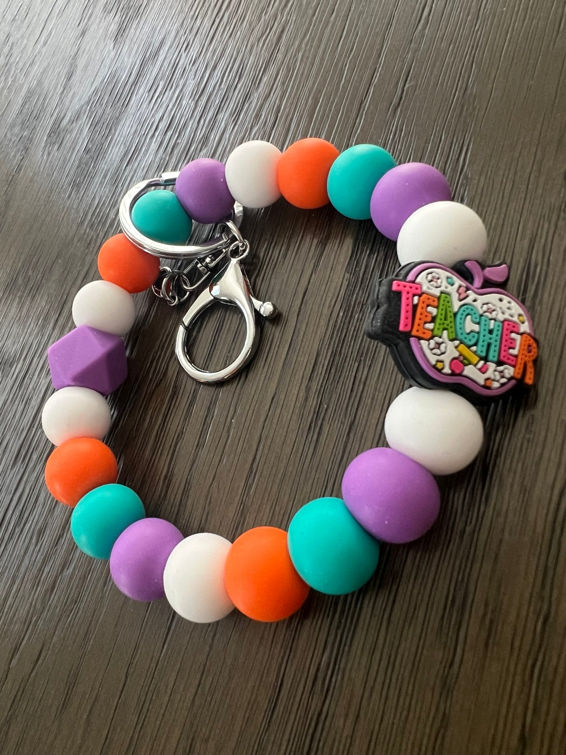 Teacher Silicone Bead Wristlet | Teacher Apple